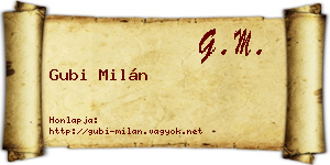 Gubi Milán névjegykártya